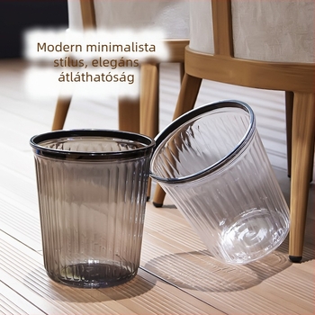 Akril kerek hulladékgyűjtő, dupla réteg, 10 L, modern luxus dizájn otthonra: konyha, nappali, hálószoba, iroda