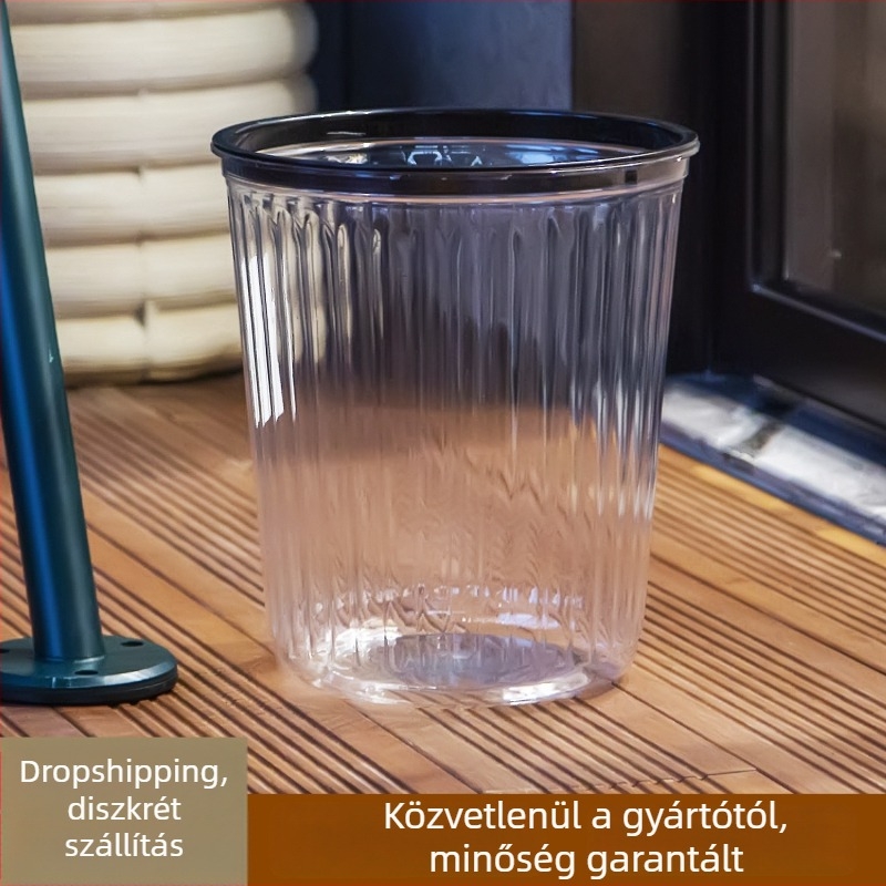 Akril kerek hulladékgyűjtő, dupla réteg, 10 L, modern luxus dizájn otthonra: konyha, nappali, hálószoba, iroda