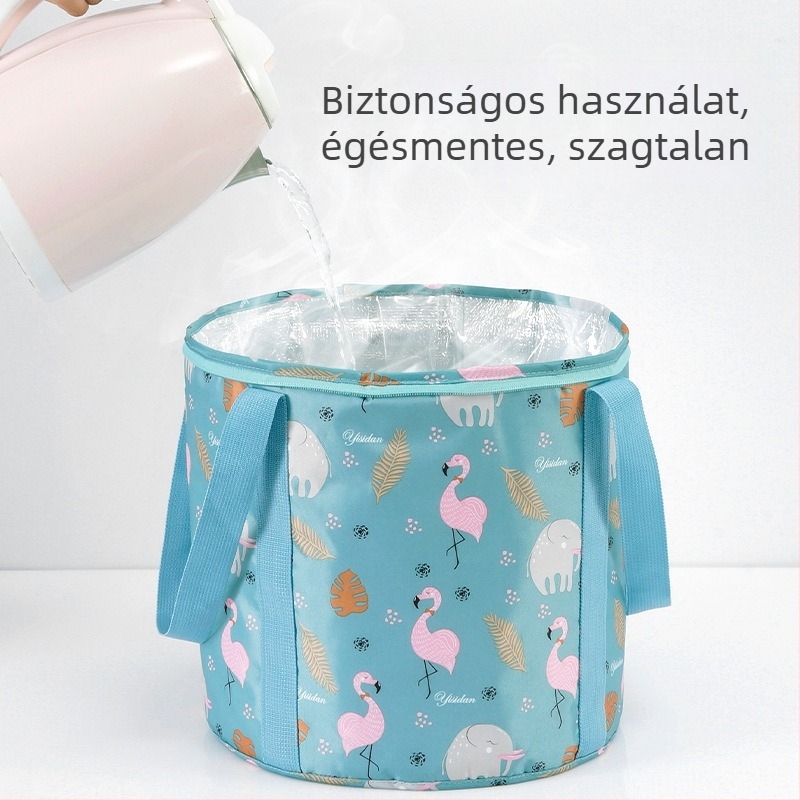 Isdan szigetelt, 5‑rétegű, hordozható összecsukható kád lábáztatáshoz, lábmosáshoz és arctisztításhoz