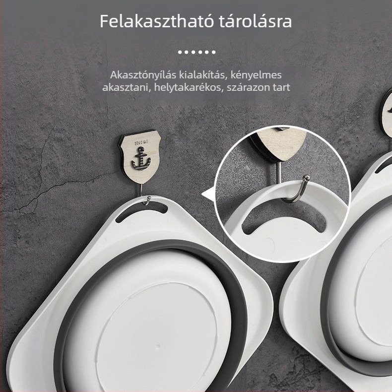 Összecsukható, hordozható mosómedence arc- és lábmosáshoz – utazáshoz és baba ruhák mosásához