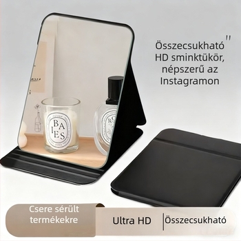 Összecsukható sminktükör, hordozható asztali kozmetikai tükör nőknek, elérhető nagy, közepes és kicsi méretekben