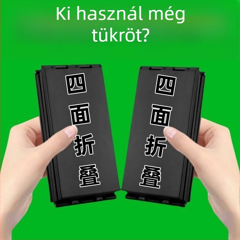 Négyoldalas hordozható hajtogatható sminktükör, DIY kozmetikai tükör, több szögben állítható
