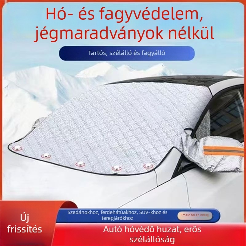 Autó hóvédő mágneses napvédő az első szélvédőhöz, extrán vastag hóvédő takaró, anti-fagy védelem, külső félfedél