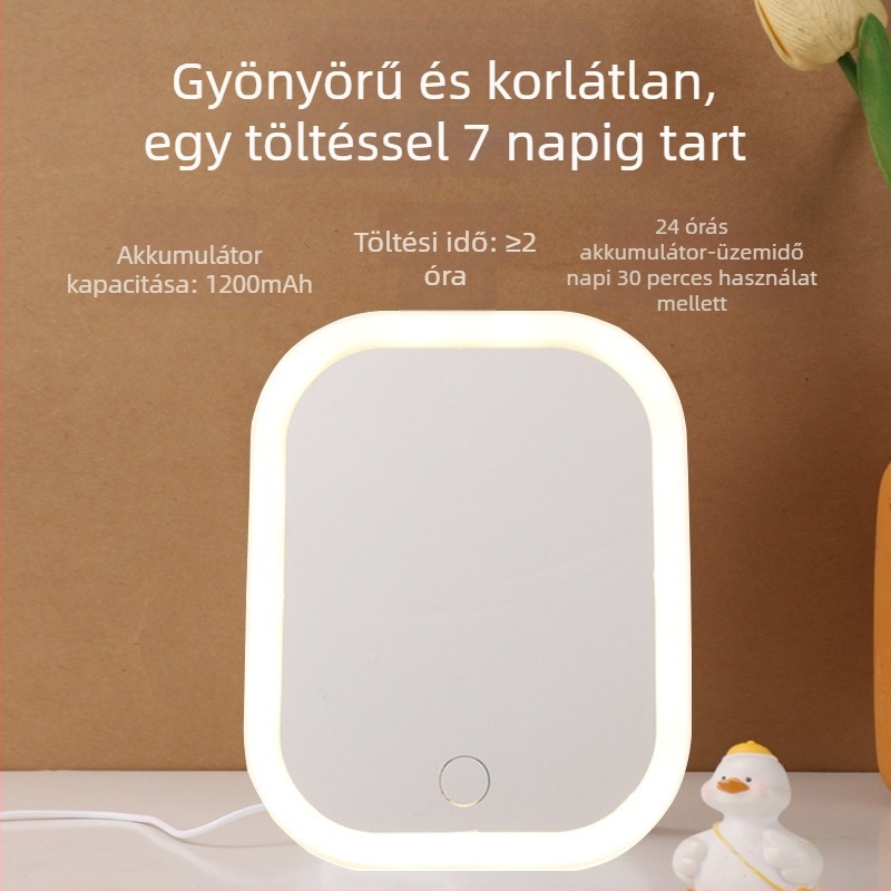 Új sminktükör LED világítással, hordozható, levehető, HD élesség