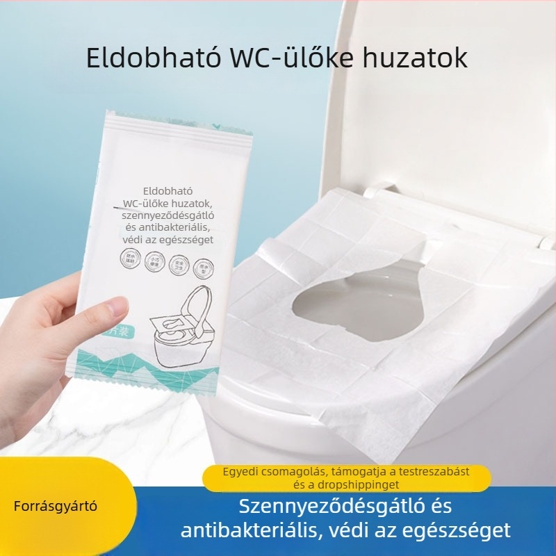 Vízben oldódó egyszer használatos vécéülőpapír utazáshoz, egyedi csomagolású, univerzális a szállodai és vasúti vécéhez, terhes nők számára.
