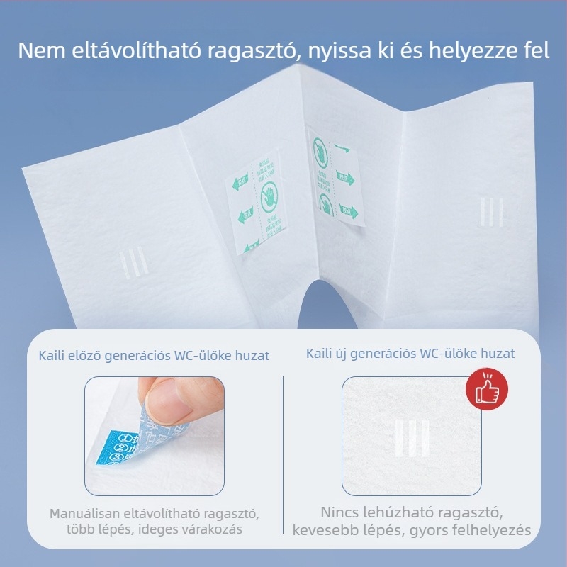 Kaili Egyszer használatos WC-ülőke ragasztós, vízálló, 6 db, szállodákhoz és utazásokhoz
