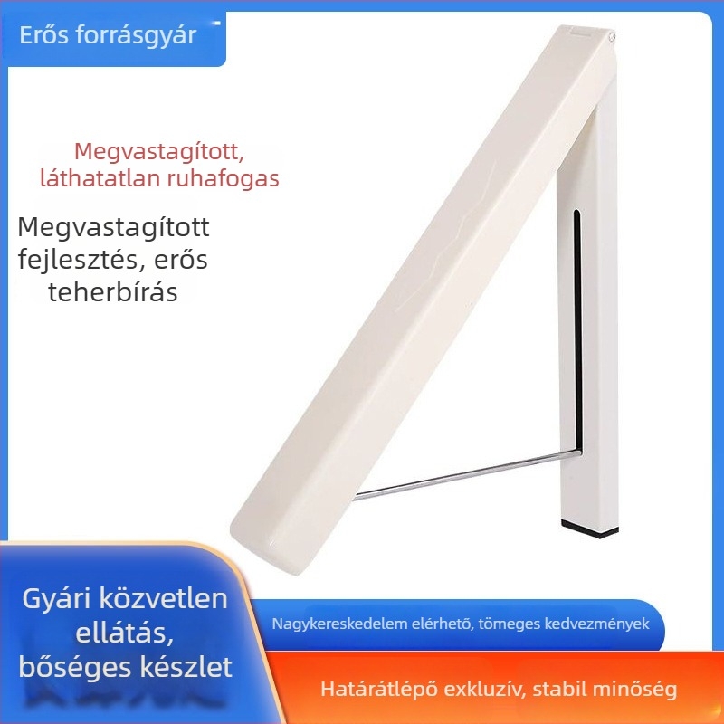 Összecsukható teleszkópos rejtett ruhaszárító állvány erkélyre, mini szárítórúd, láthatatlan ruhaszárító, fúrás nélkül