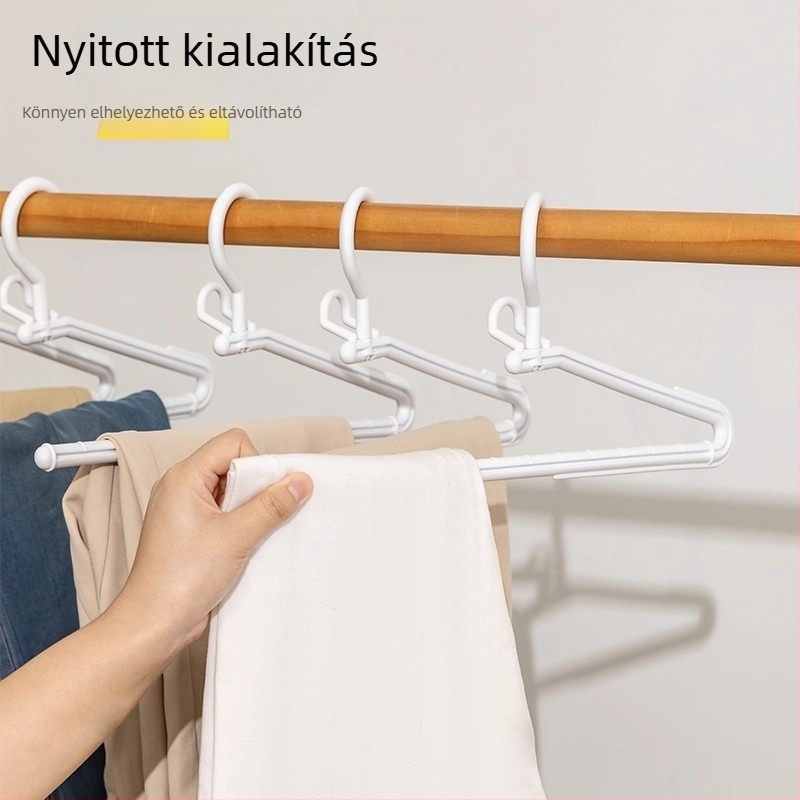 Liba alakú nadrágakasztó a szárításhoz, összecsukható ruhaszárító, csúszásmentes nadrágszegő klipszekkel, Z alakú ruhásszekrény-tároló