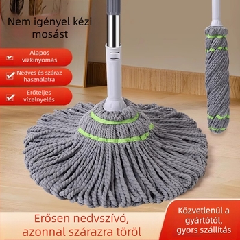 Kéz nélküli, automatikus kinyomó mop háztartási használatra, nedvszívó pamut fonallal
