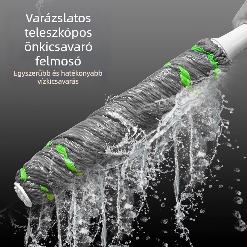 Kéz nélküli, automatikus kinyomó mop háztartási használatra, nedvszívó pamut fonallal