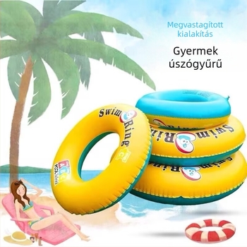 Gyerekeknek, extra-nagy, vastag falú úszógumi AB kagyló mintával, felfújható