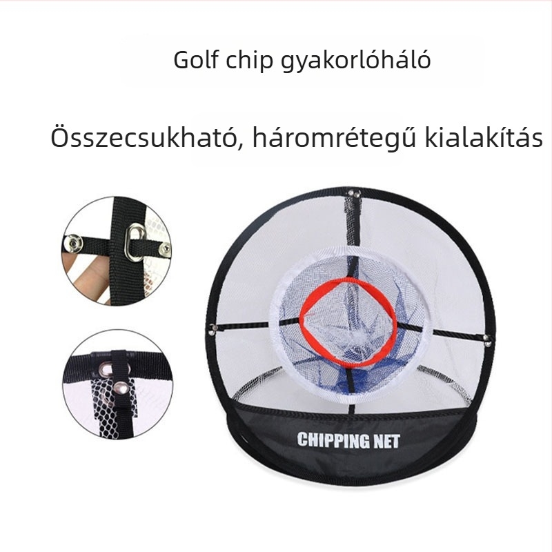 Háromrétegű golf edzés háló, összecsukható és hordozható, célzott edzéshez
