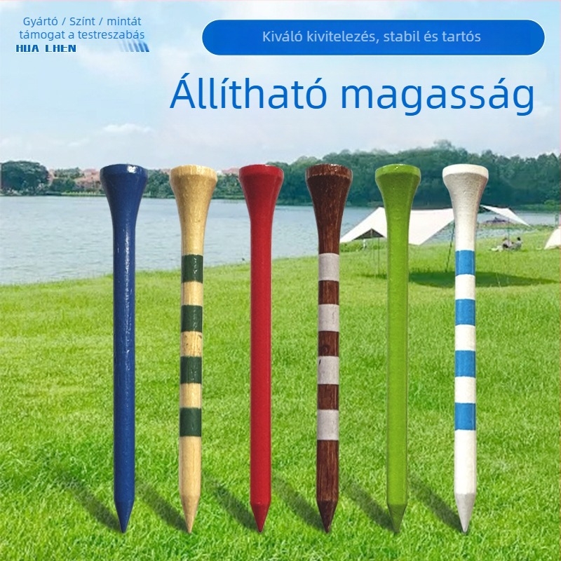 Bambusz golftee csíkos mintával, nagy tételben