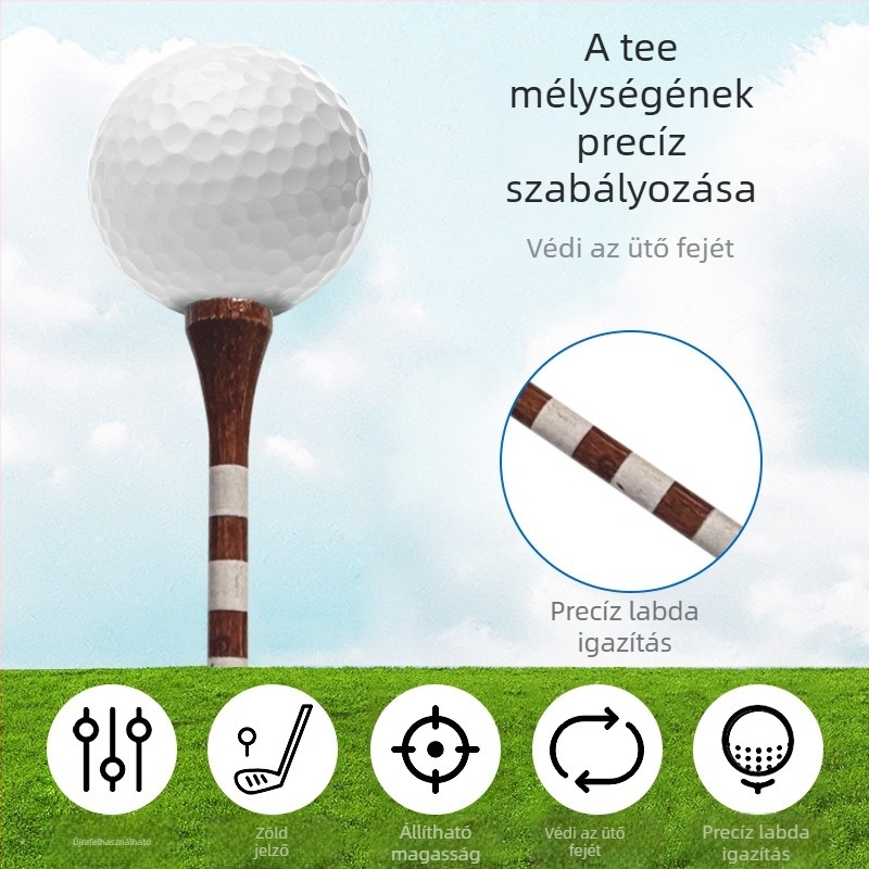 Bambusz golftee csíkos mintával, nagy tételben