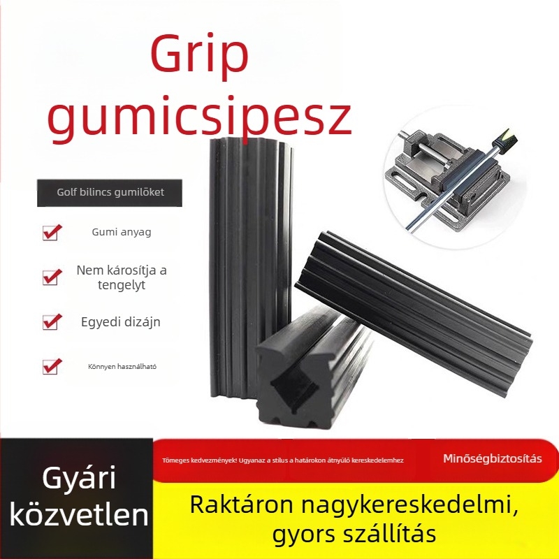 Golfütő markolat rögzítő készlet gumírozott csipesszel a grip cseréjéhez