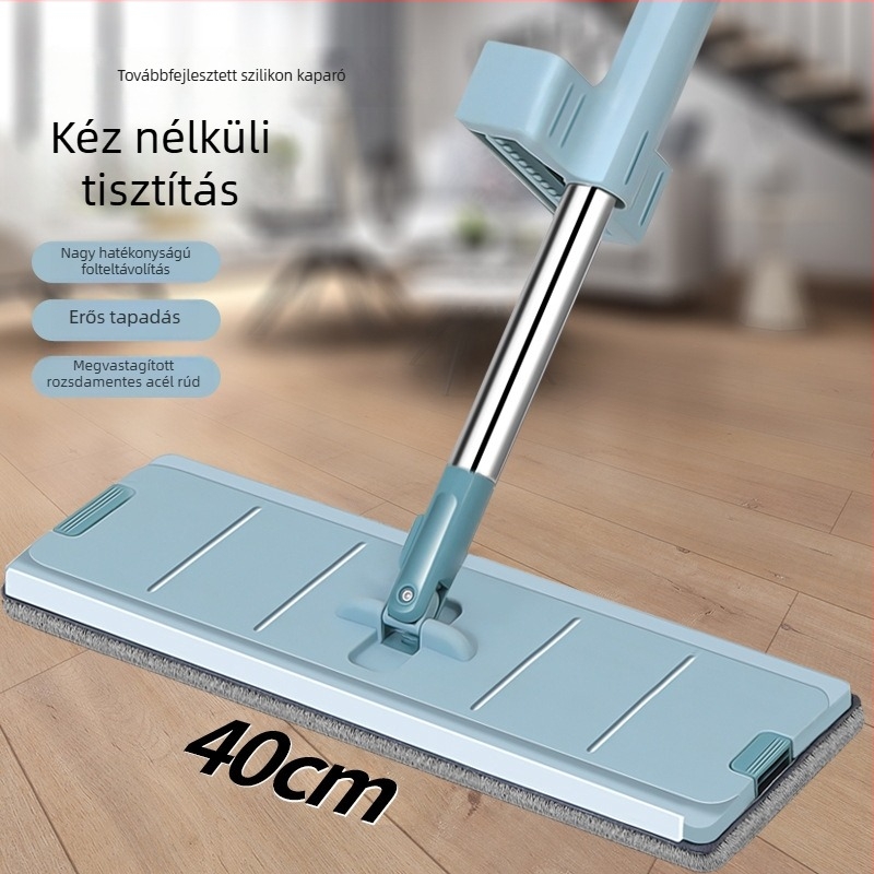 Forgó nedves–száraz kettős használatú lapos mop, mosás nélkül, háztartási mop
