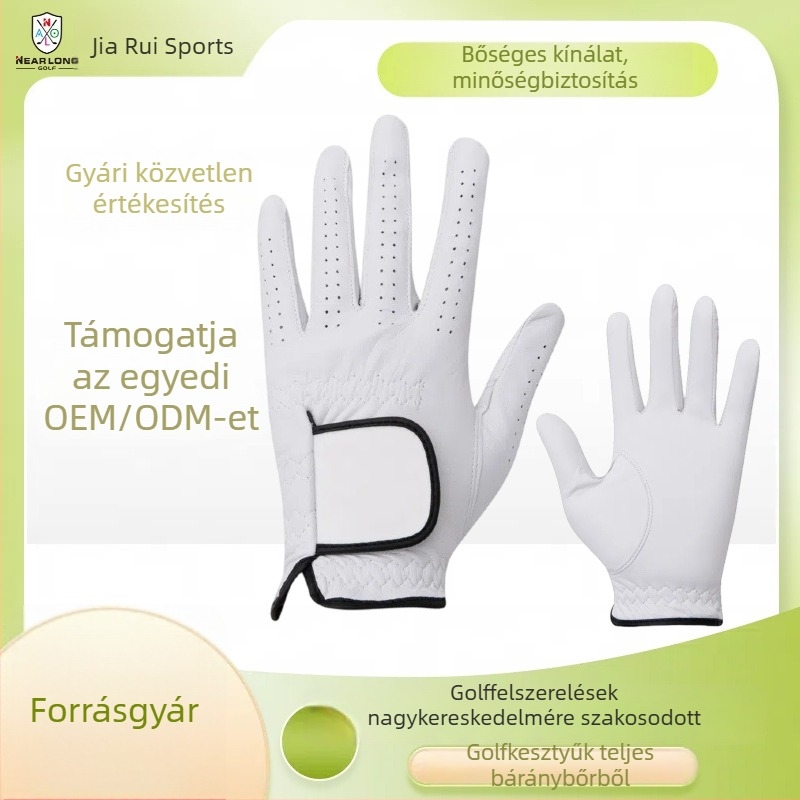 Férfi golf kesztyű báránybőr, bal kézre, csúszásmentes fogás, testreszabható