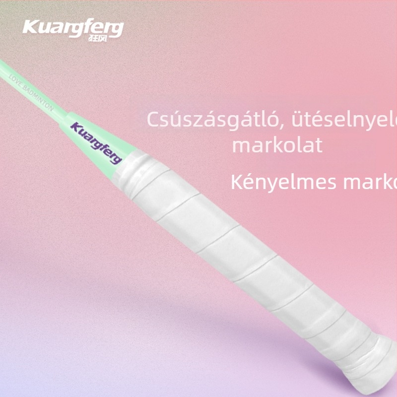 K1314 karbon szálas tollaslabdaütő, középső nyéllel, tartós ütéscsillapító dizájn, csúszásmentes markolat