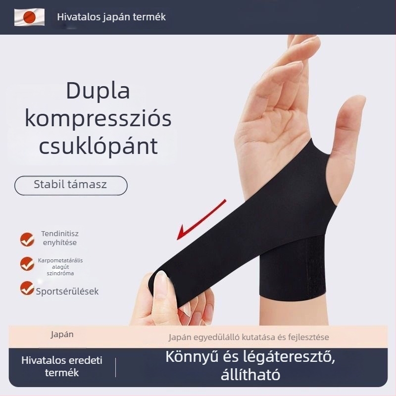 Szabályozható sportcsuklóvédő, vékony és lélegző, férfiaknak és nőknek, badmintonhoz, tenishez és röplabdához, csukló terhelés elleni védelem