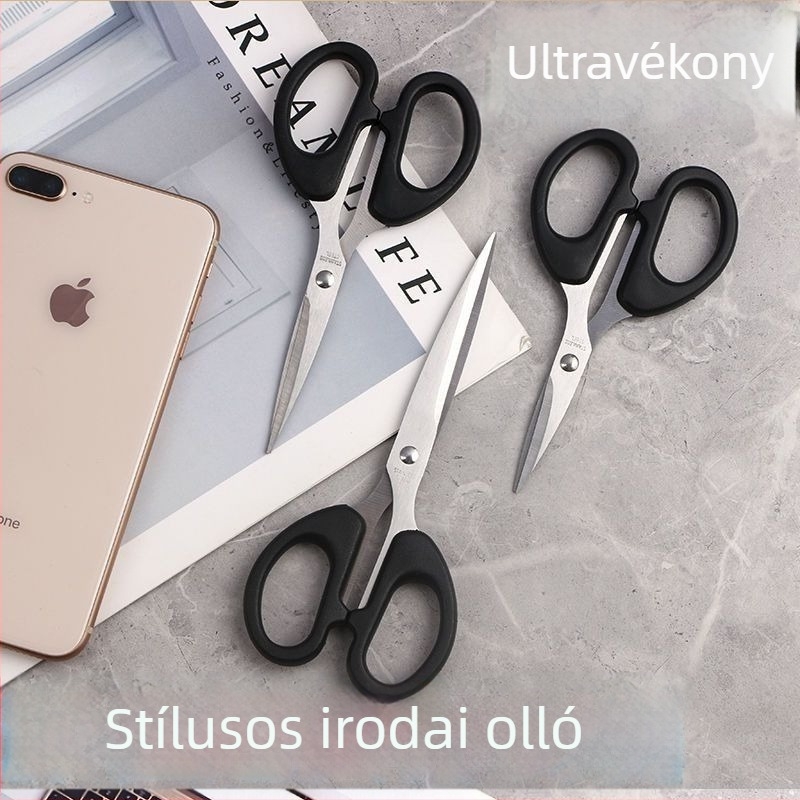 3 darab rozsdamentes acélból készült kis olló otthoni és irodai használatra, irodai kellékek és varrás