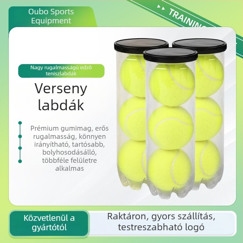 Tenisz edzőlabda, magas rugalmasságú gyapjúfilccel és természetes gumi maggal