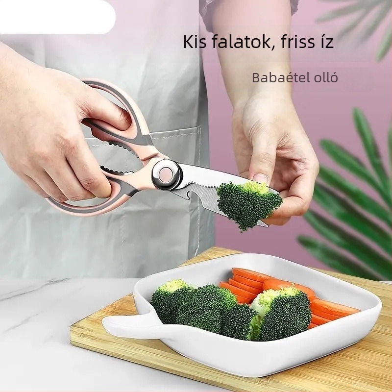 Konyhai olló csontvágáshoz, sokoldalú rozsdamentes acélból készült élelmiszerolló