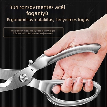 304 rozsdamentes acélból készült csirkecsontolló, háztartási konyhai olló, többfunkciós, erős, automata nyitás-zárás