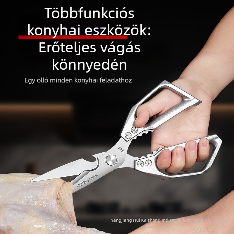 Éles, megerősített rozsdamentes acél konyhai olló, háztartási használatra – erős olló csontvágáshoz csirke, kacsa és lúd csontjainak (élelmiszer-minőség)
