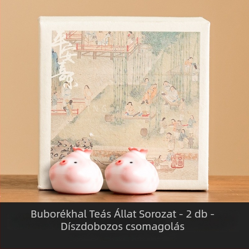 Kerámiából készült Tea Pet díszfigura buborékos hallal és tömjén tartóval — asztali teaceremónia kiegészítő