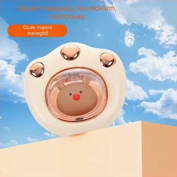 USB-s újratölthető macska tappancsos kézmelegítő, mini hordozható, téli ajándék