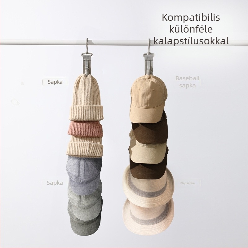 FaSoLa Falra szerelt Kalapakasztó a folyosóhoz — több kampó a kalapok tárolásához — fúrás nélkül