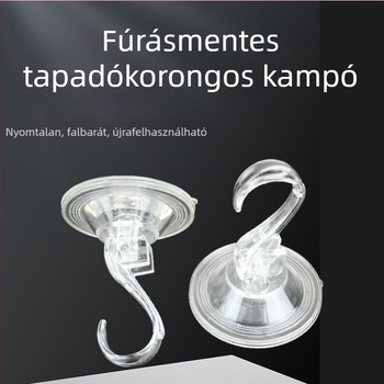 Fali szívó kampó – erős vákuumos rögzítés, konyhához és fürdőszobához, fúrás nélkül, nyom nélkül