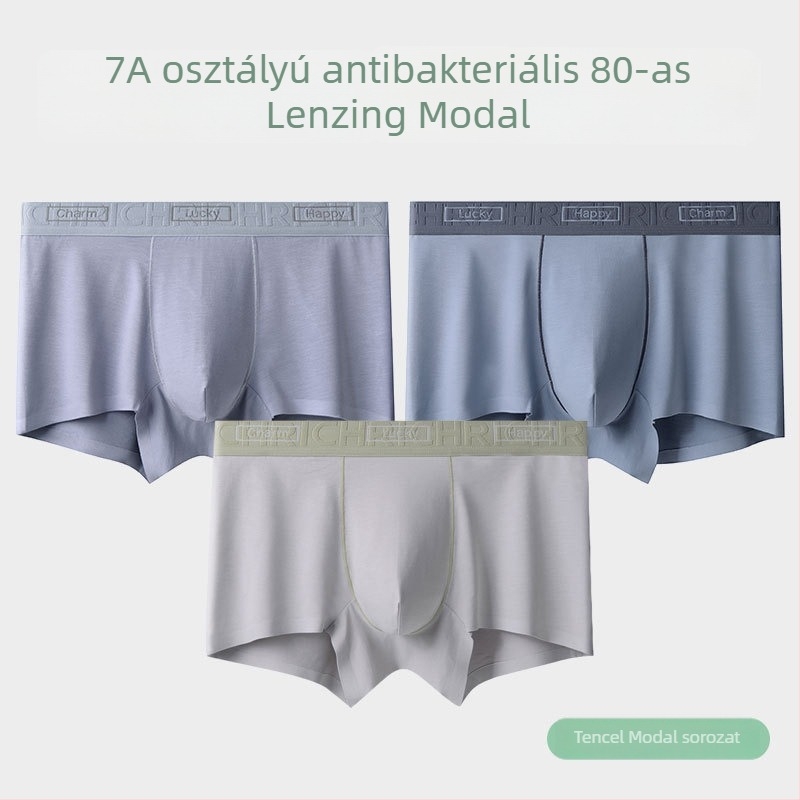 2025-ös új modell 80S Lenzing Modal férfi alsónemű, lélegző, egyszínű, varrásmentes boxer briefs, középmagas derekú