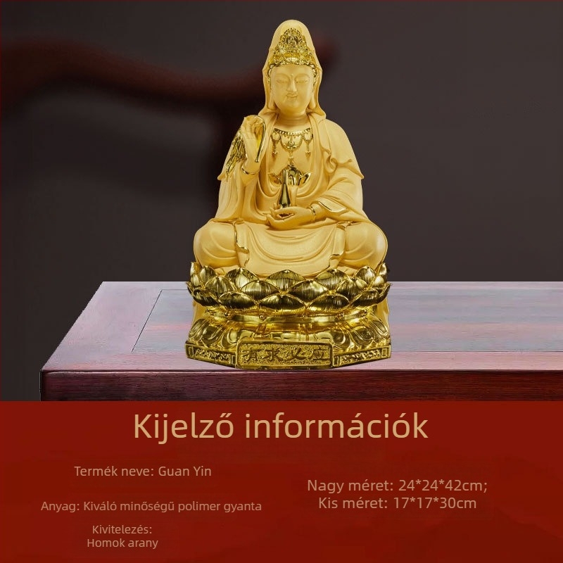 Guanyin gyanta szobor, kínai stílusú otthoni dekoráció, alkalmas házavatóra és üzletnyitóra