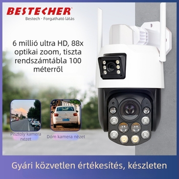 Vezeték nélküli kültéri biztonsági kamera emberkövetéssel, 88x optikai zoom, HD