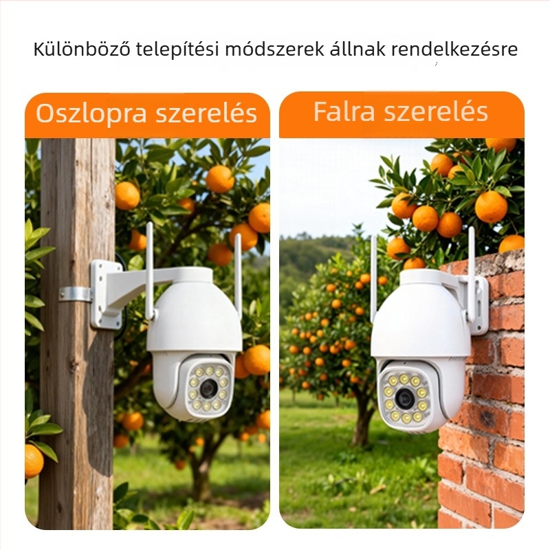 Kültéri megfigyelő kamera 360° éjjellátással, vezeték nélküli kétirányú kommunikáció, emberi követés, 4G kupolkamera otthonra.