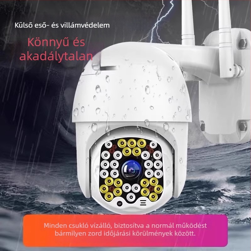 Kültéri megfigyelő kamera 360°-os, vízálló, 4G vezeték nélküli, távoli hozzáférés okostelefonon, éjjellátás