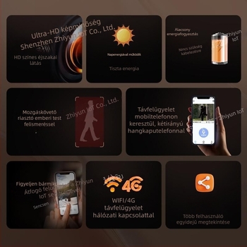 4G-s napelemes PTZ gömbkamera, vezeték nélküli Wi-Fi-vel, távoli szín-HD megfigyelés
