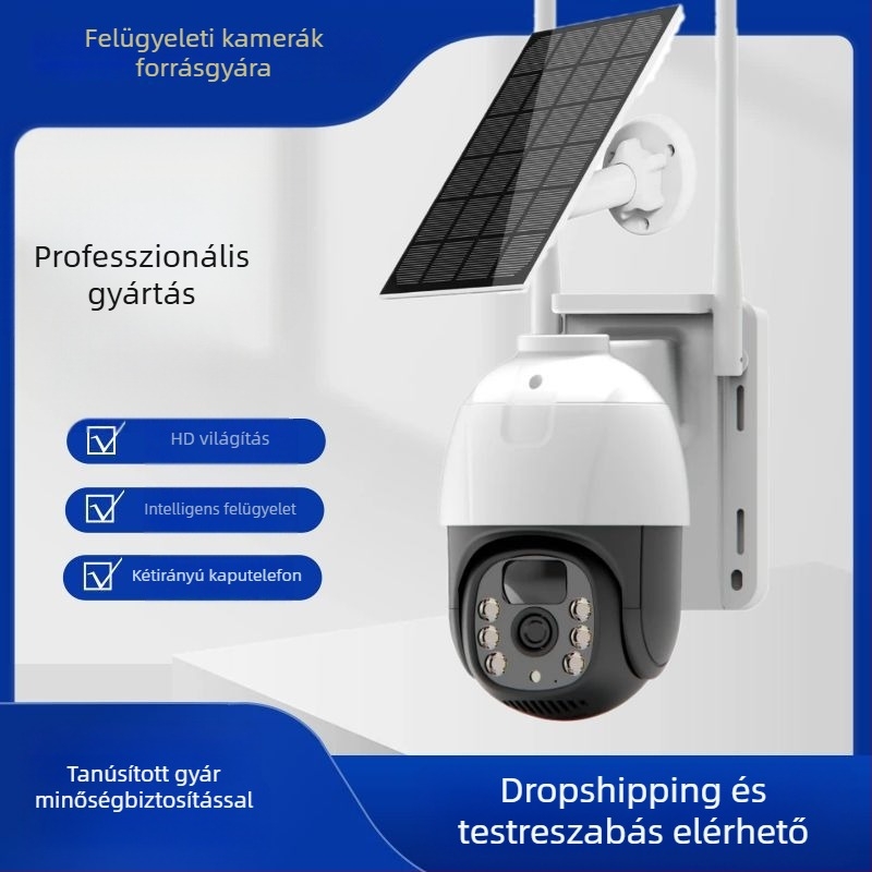 4G-s napelemes PTZ gömbkamera, vezeték nélküli Wi-Fi-vel, távoli szín-HD megfigyelés