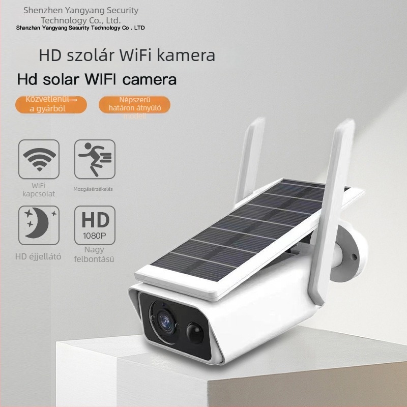 Alacsony energiafogyasztású kültéri vezeték nélküli napelemes bullet kamera IR-rel, Icsee Xiongmai intelligens WiFi felügyelet