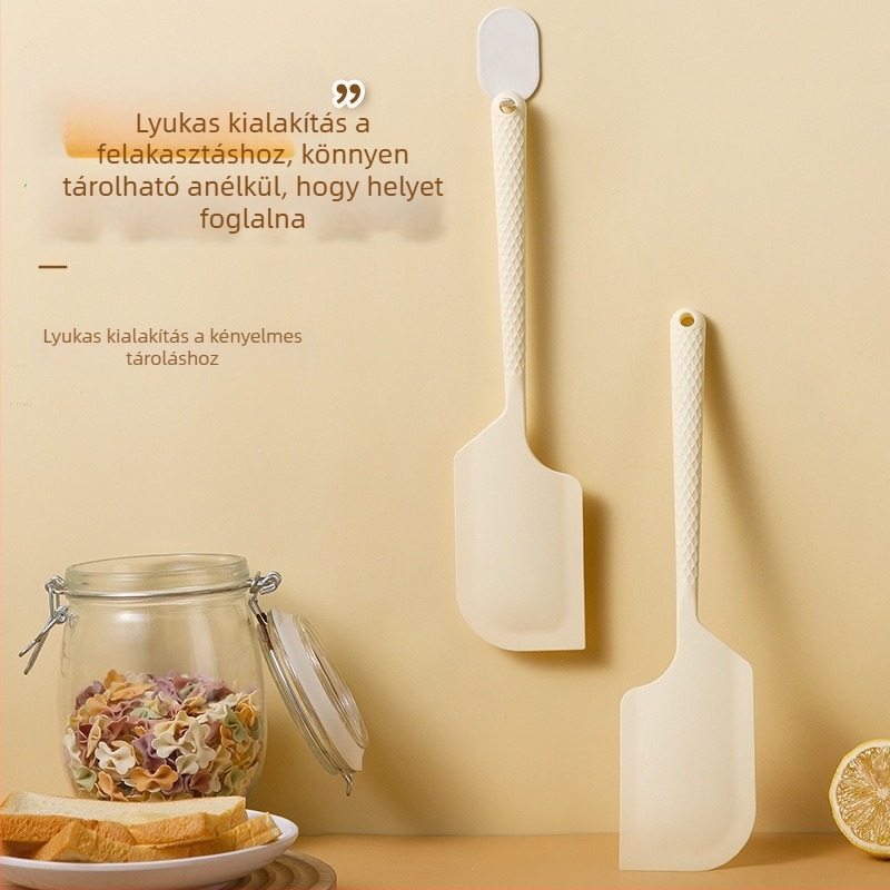 Japán stílusú szilikon spatula krémhez és olaj ecsethez, élelmiszer-minőség, magas hőállóságú sütőeszköz integrált spatulával.