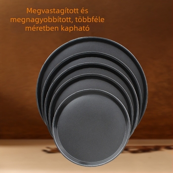 Szénacél pizzaforma, kör alakú, tapadásmentes, vastagított bevonattal, sütéshez, átmérők: 23/25/29/31/35 cm