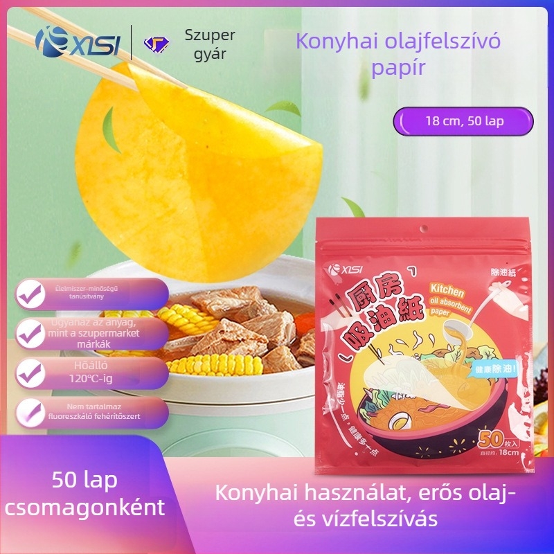 Élelmiszer-minőségű olajfelszívó papír, egyszer használatos, sütéshez és levesekhez