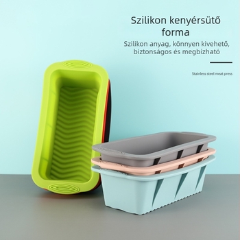 Négyszögletes szilikon tortaforma sütéshez, konyhai használatra, hőálló