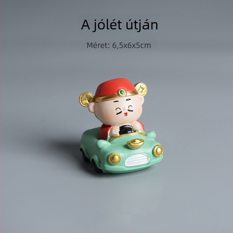A vagyon Istene – Vidám kis lény, gyanta figurája, asztali dísz az irodába és otthonba