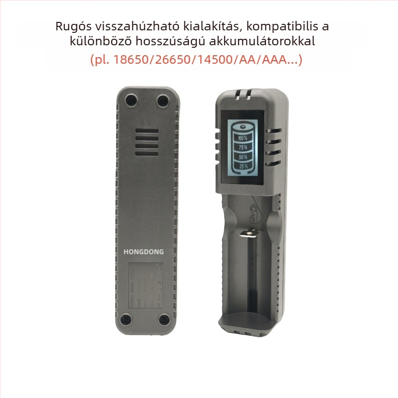 USB egyetlen slotos intelligens töltő Li-ion akkumulátorokhoz (26650/18650), 4,2V, zseblámpákhoz és bányászlámpákhoz
