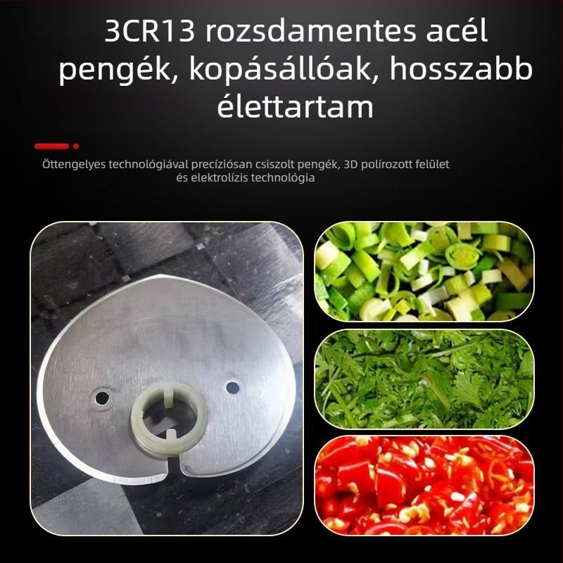 Zhuangde kézi, többfunkciós zöldségvágó, 3 mm vastagságú, csilipaprika, újhagyma és koriander felvágására; barbecue étteremhez ideális
