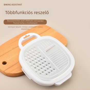 Többfunkciós kézi zöldségvágó, reszelő és szeletelő, rozsdamentes acélból