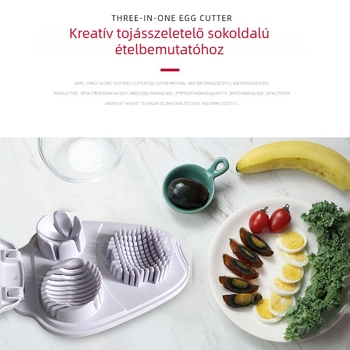 3 az 1-ben multifunkcionális zöldségvágó, elegáns tojás szeletelő és tojás szeletek elválasztója