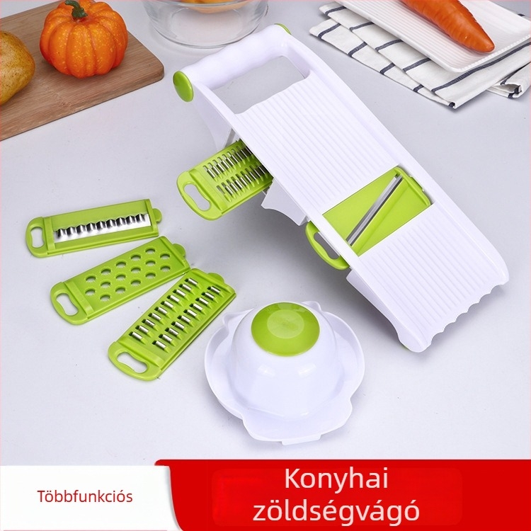 Kreatív otthoni többfunkciós kézi gyümölcs- és zöldségvágó, burgonya szeletelő, reszelő és fokhagyma daráló